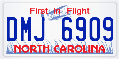 NC license plate DMJ6909