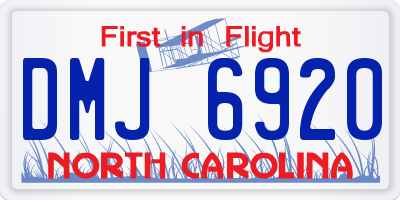 NC license plate DMJ6920
