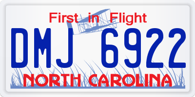 NC license plate DMJ6922