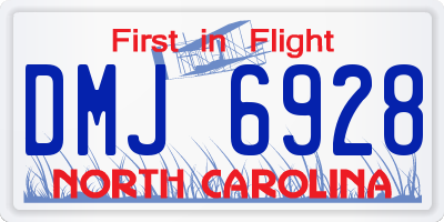 NC license plate DMJ6928