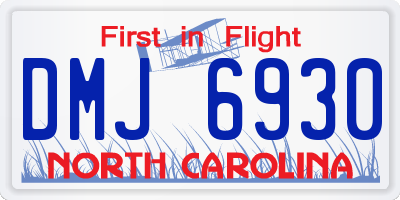 NC license plate DMJ6930