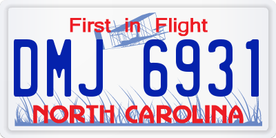 NC license plate DMJ6931