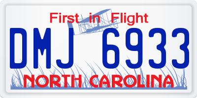 NC license plate DMJ6933