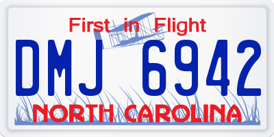 NC license plate DMJ6942