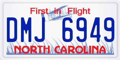 NC license plate DMJ6949