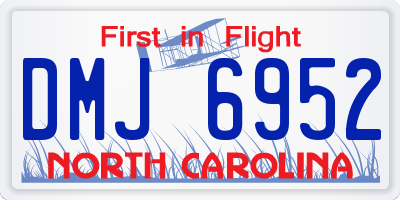 NC license plate DMJ6952