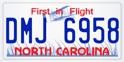 NC license plate DMJ6958