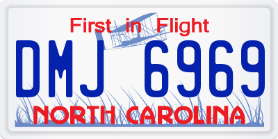 NC license plate DMJ6969