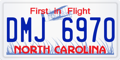 NC license plate DMJ6970