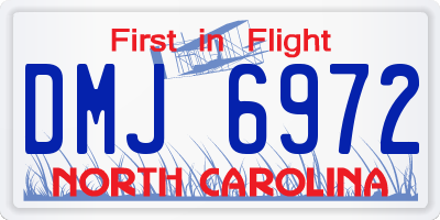 NC license plate DMJ6972