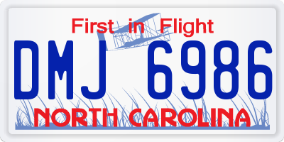 NC license plate DMJ6986
