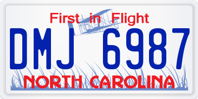NC license plate DMJ6987