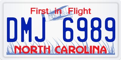 NC license plate DMJ6989