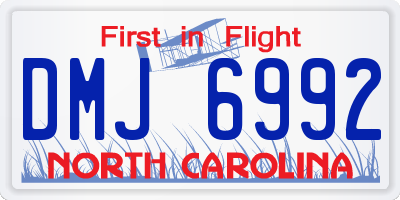 NC license plate DMJ6992
