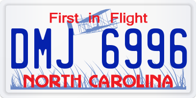 NC license plate DMJ6996