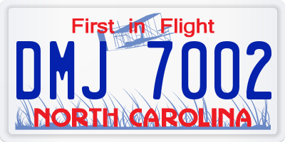 NC license plate DMJ7002