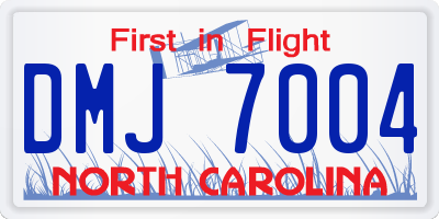 NC license plate DMJ7004