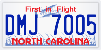 NC license plate DMJ7005