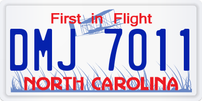 NC license plate DMJ7011