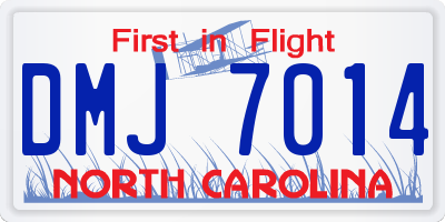 NC license plate DMJ7014