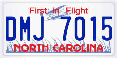NC license plate DMJ7015