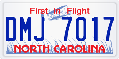 NC license plate DMJ7017