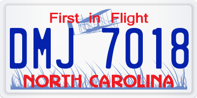 NC license plate DMJ7018