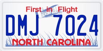 NC license plate DMJ7024