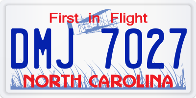 NC license plate DMJ7027