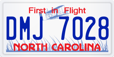NC license plate DMJ7028