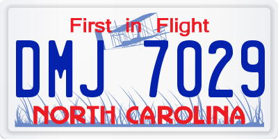 NC license plate DMJ7029