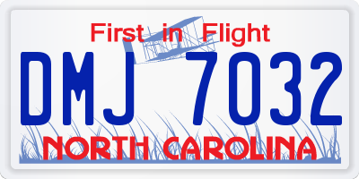 NC license plate DMJ7032