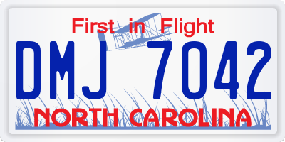 NC license plate DMJ7042
