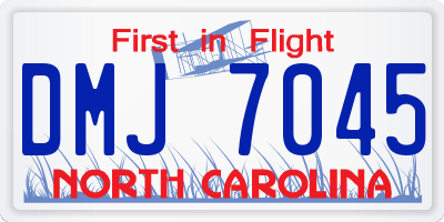 NC license plate DMJ7045