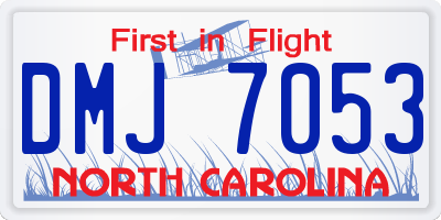 NC license plate DMJ7053