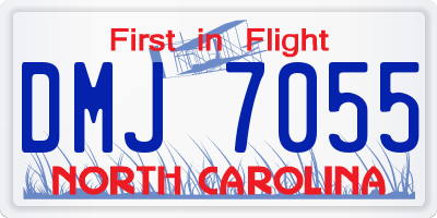 NC license plate DMJ7055