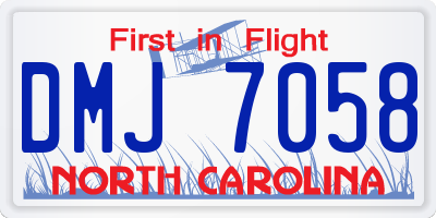 NC license plate DMJ7058