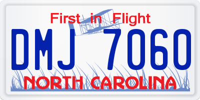 NC license plate DMJ7060