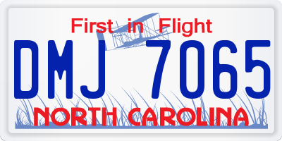 NC license plate DMJ7065