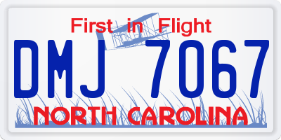 NC license plate DMJ7067
