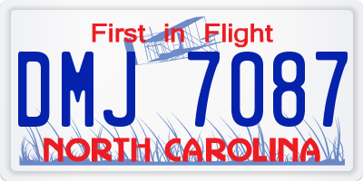 NC license plate DMJ7087