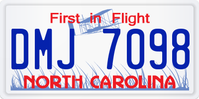 NC license plate DMJ7098