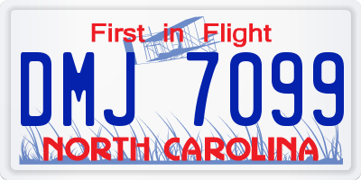 NC license plate DMJ7099