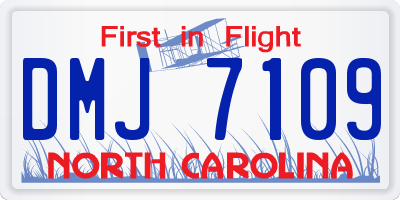NC license plate DMJ7109