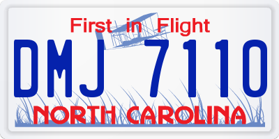 NC license plate DMJ7110