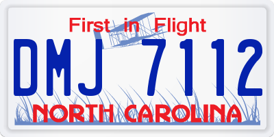 NC license plate DMJ7112