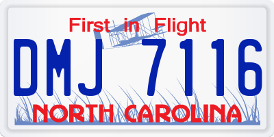 NC license plate DMJ7116