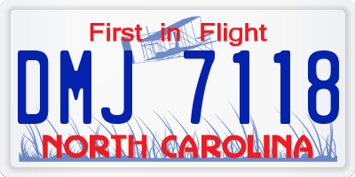 NC license plate DMJ7118