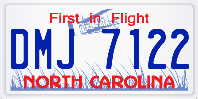 NC license plate DMJ7122