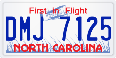 NC license plate DMJ7125